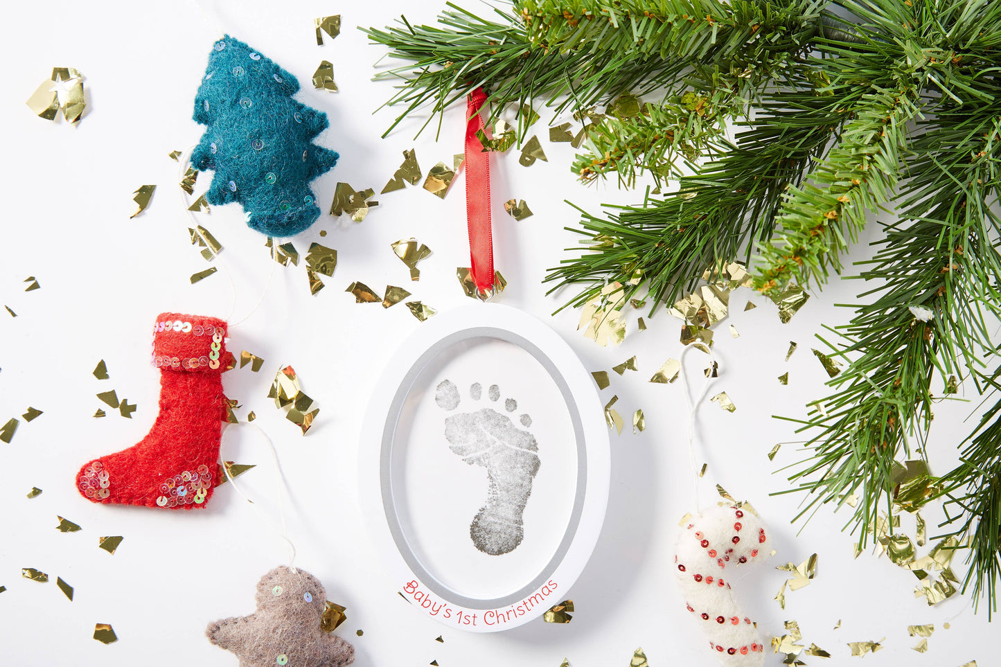 Babyprints Christmas Photo Ornament with Clean Touch Ink