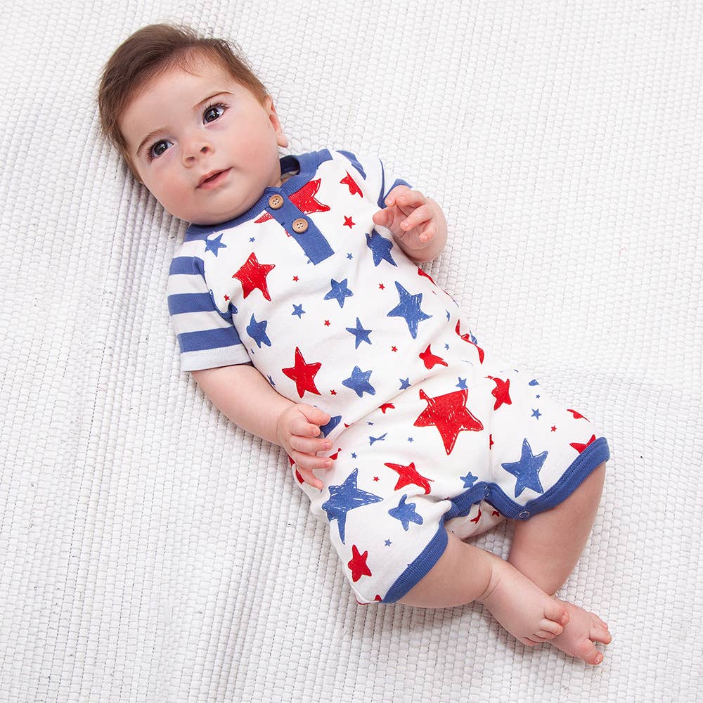 Stars & Stripes 4th of July Shorty Romper