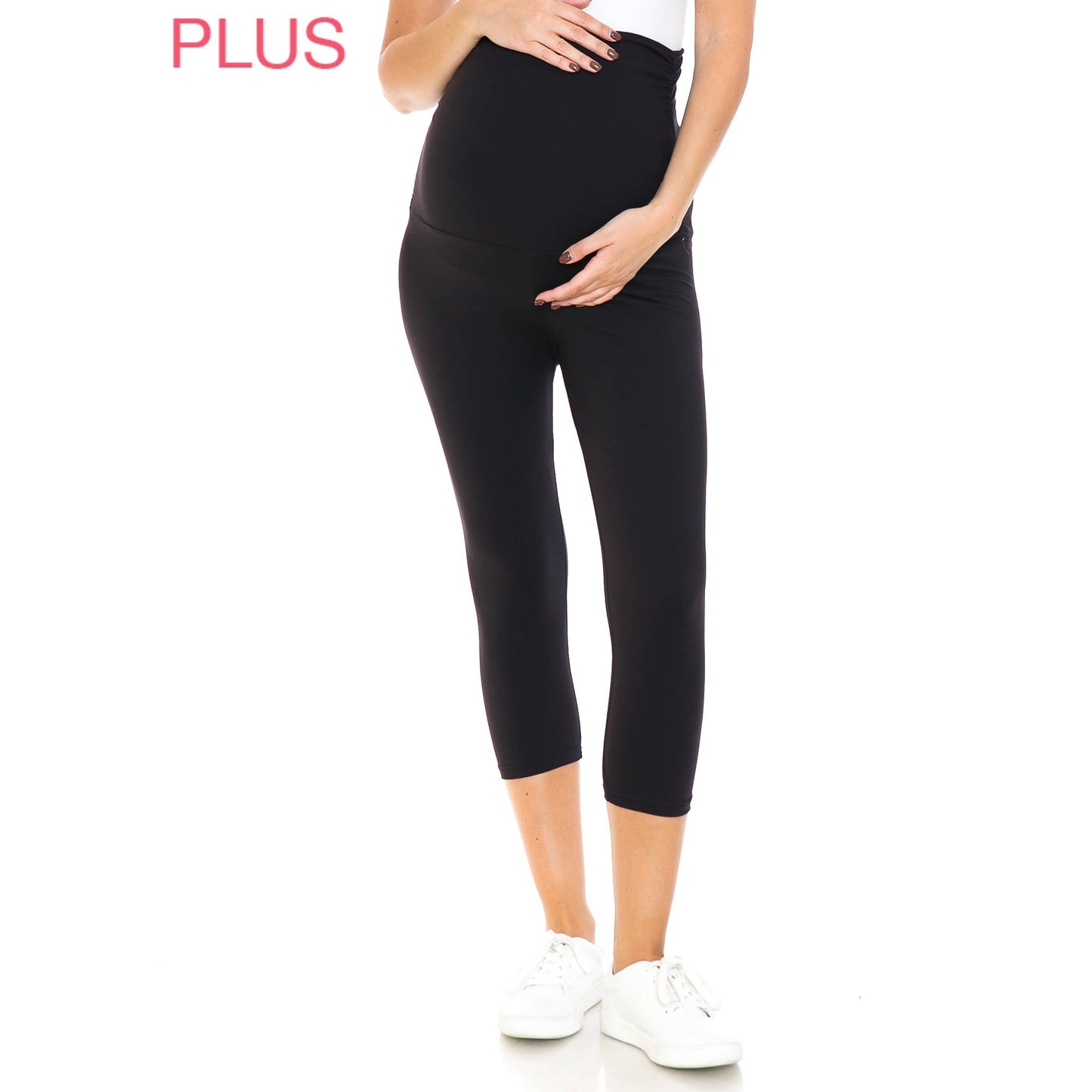 Plus Size Buttery Soft Maternity Capri Leggings