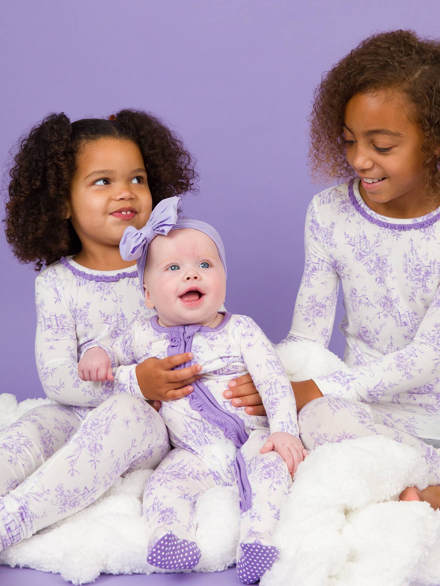 Purple Princess Bamboo Footed Ruffle Pajama