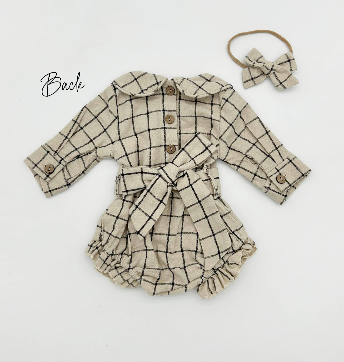 Plaid Bubble Romper + Bow