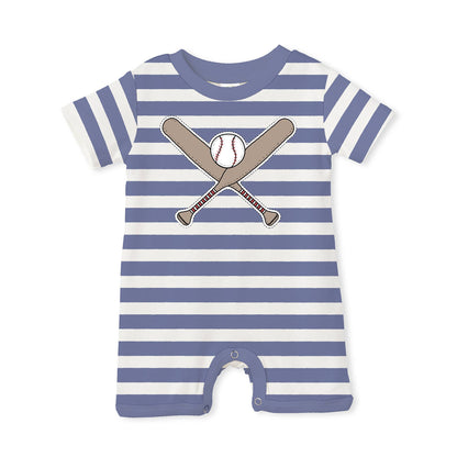 Baby Boy's Batter Up Cotton Shortie Romper