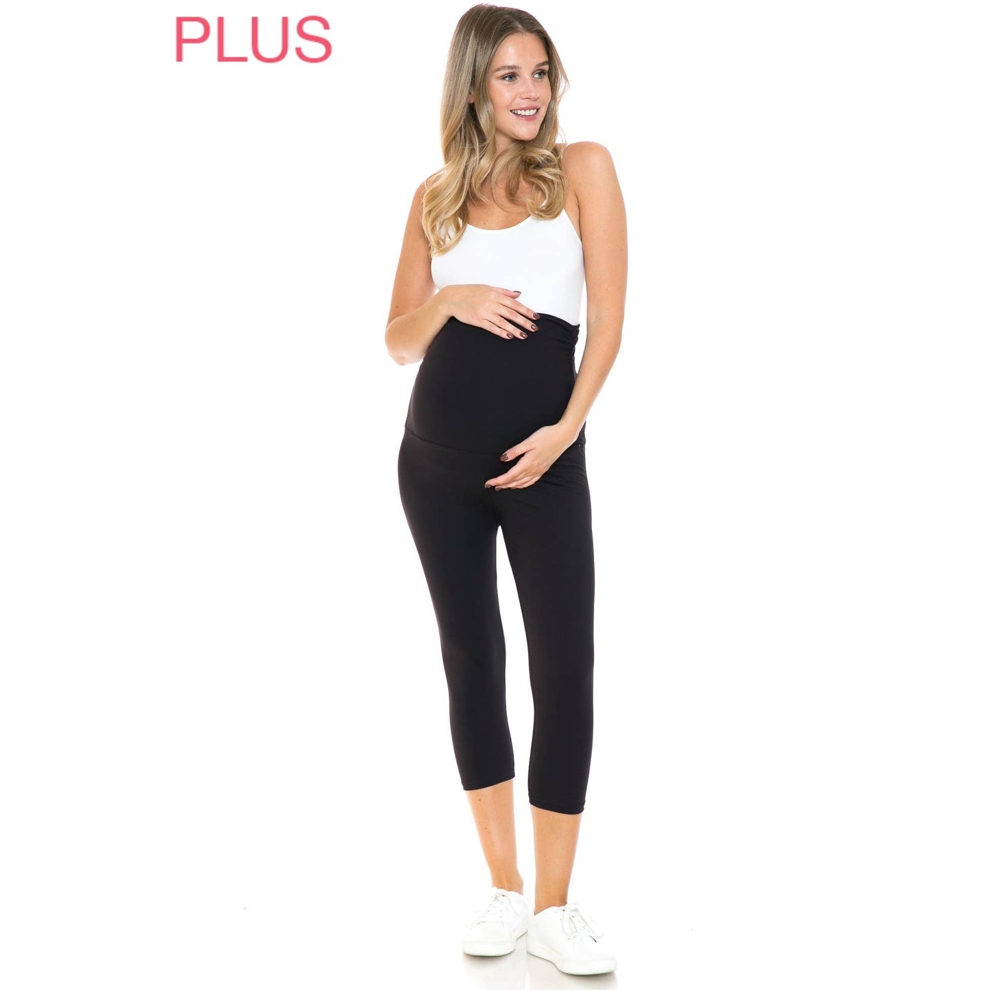 Plus Size Buttery Soft Maternity Capri Leggings