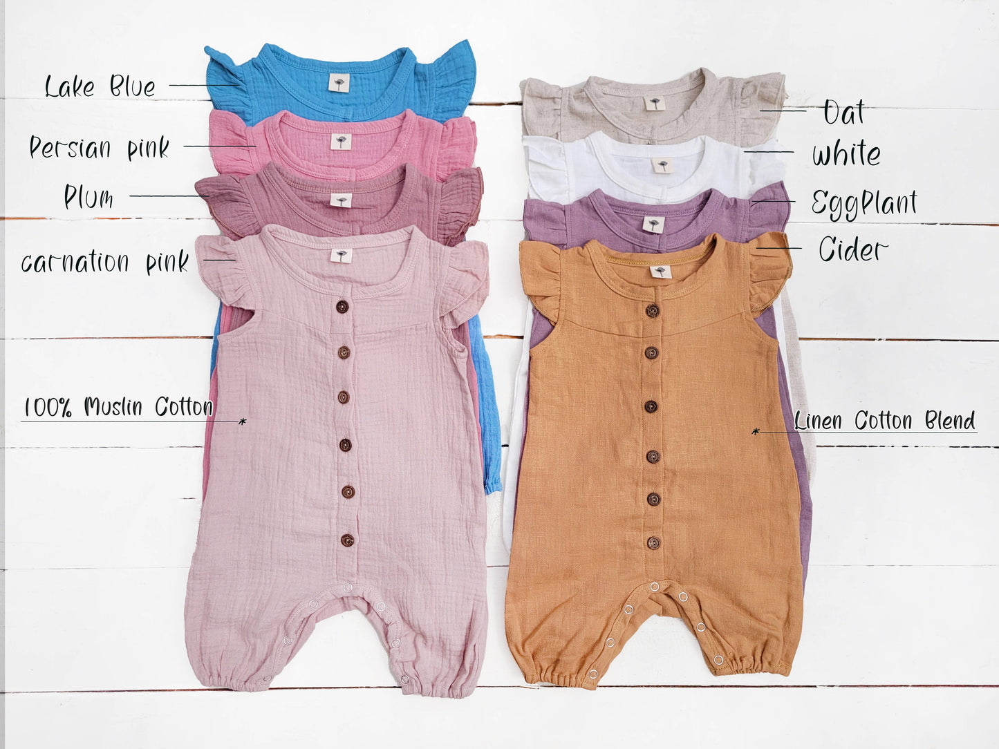 BabyGirl Jennifer ROMPER Jumpsuit Cotton Muslin or blend