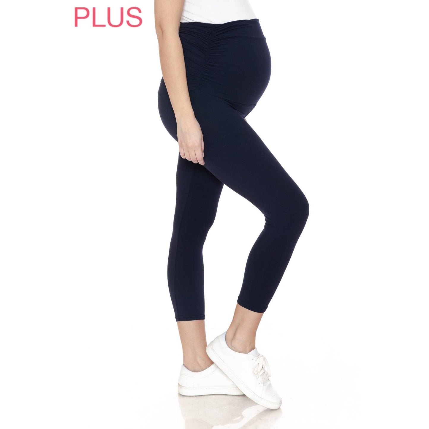 Plus Size Buttery Soft Maternity Capri Leggings