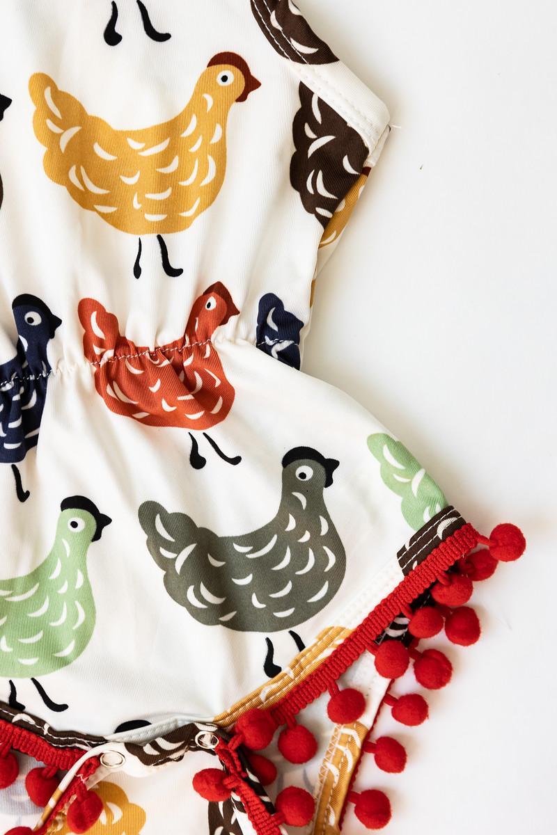 Chicken Pom Pom Romper