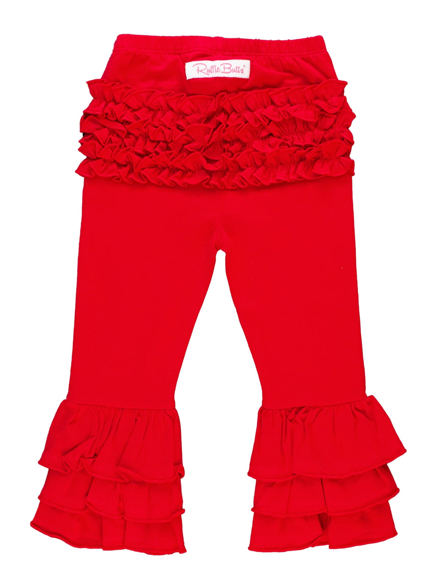 Red Ruffle Flare Pants