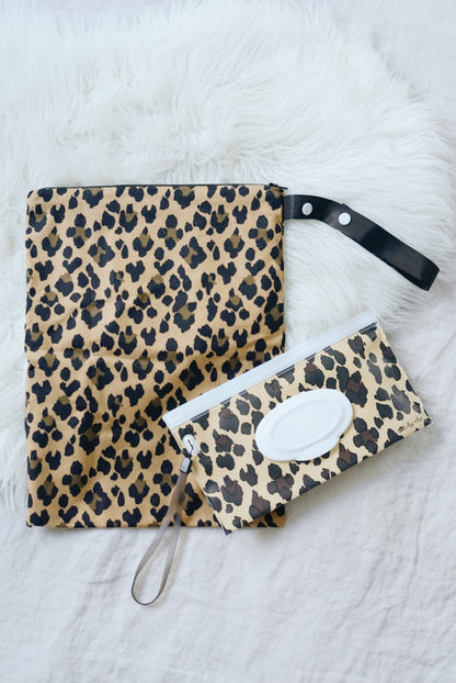 Take & Travel™ Pouch Reusable Wipes Case - Leopard