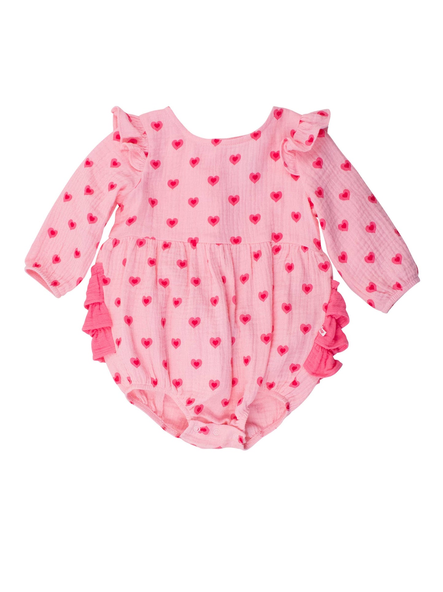 I Heart You Long Sleeve Bubble Romper