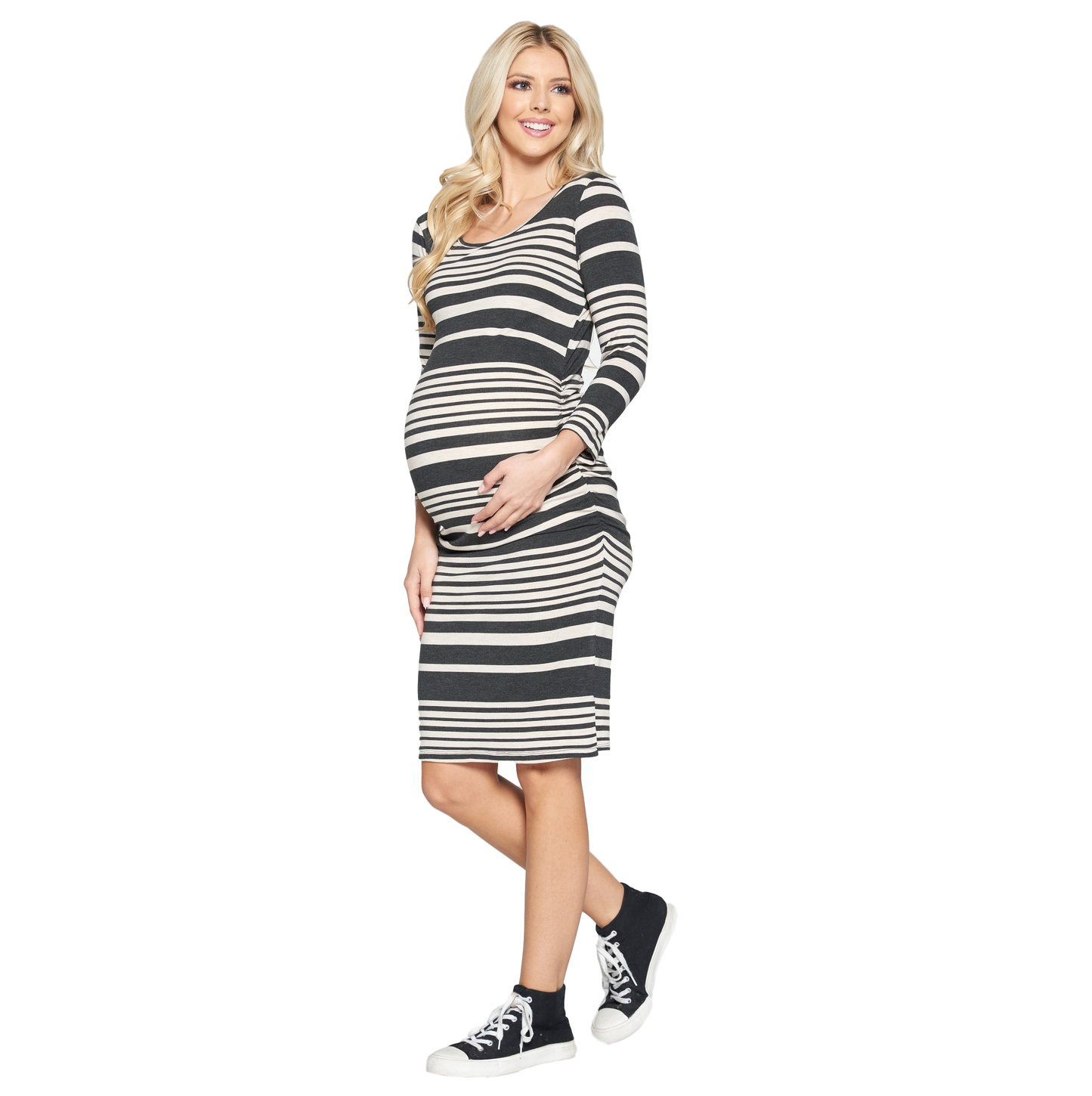 Made in USA- Maternity Bodycon 3/4 Sleeve Dress