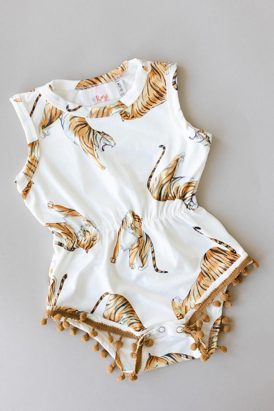 Tiger Queen Pom Pom Romper