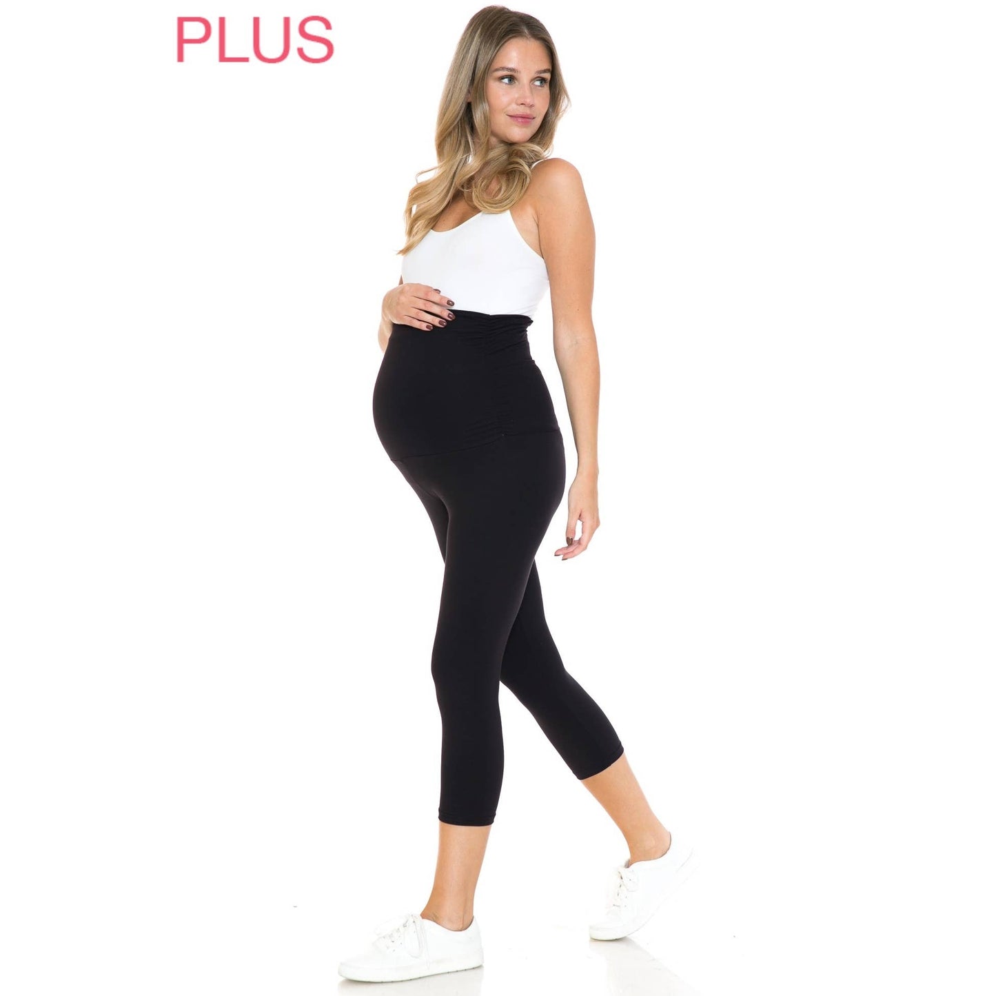 Plus Size Buttery Soft Maternity Capri Leggings