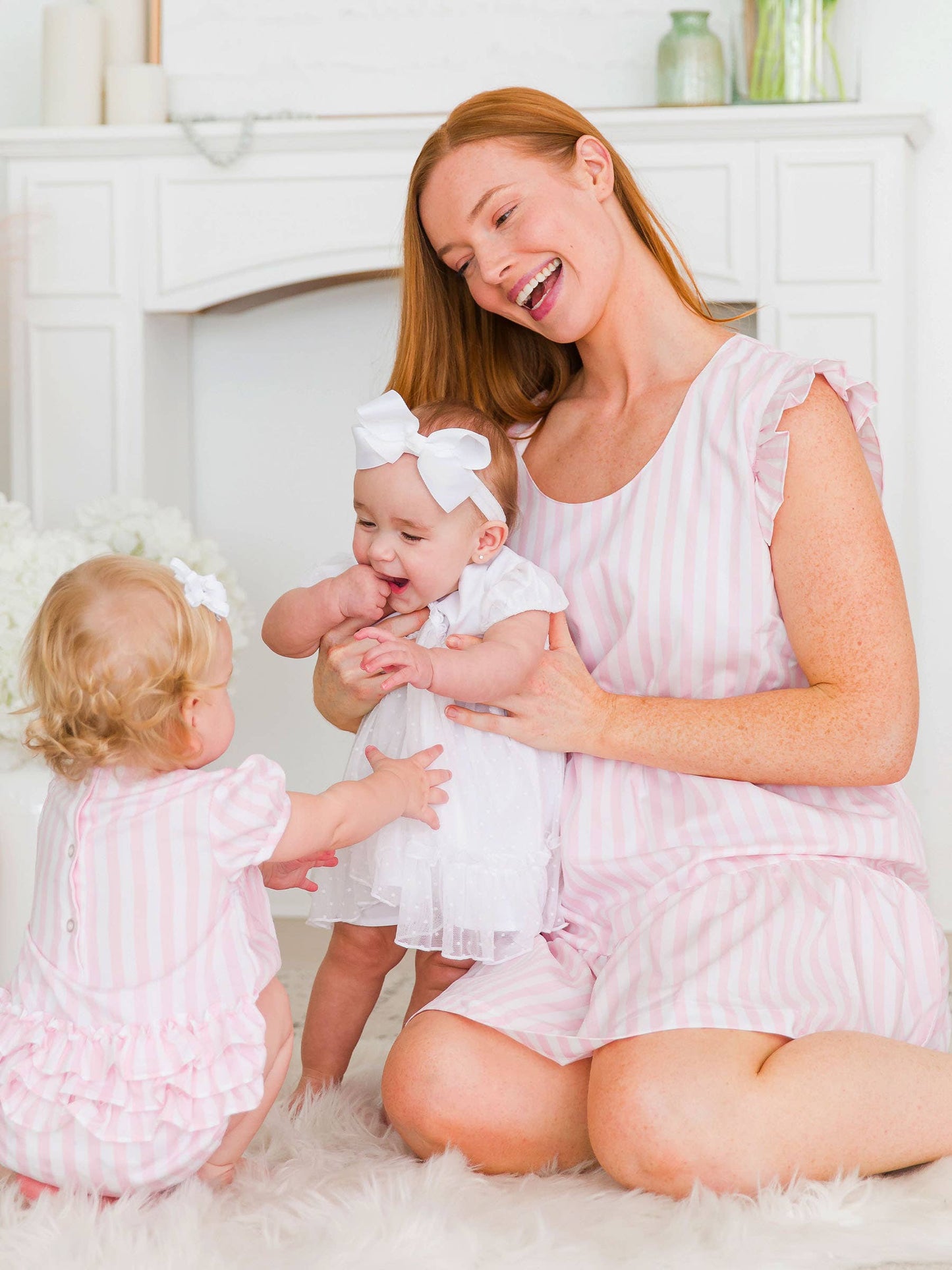 Baby Girls White Dotted Tulle Dress & RuffleButt Set