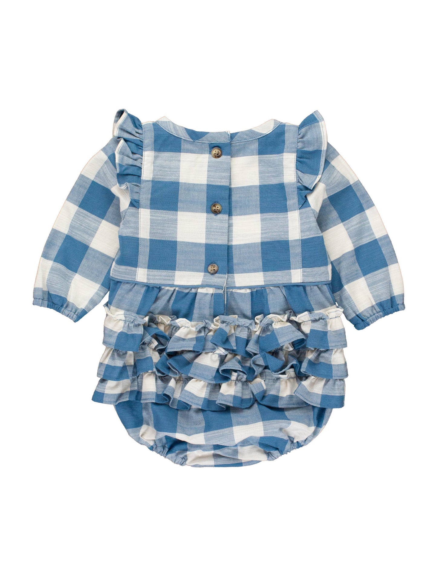 Countryside Blue Plaid L/S Bubble Romper