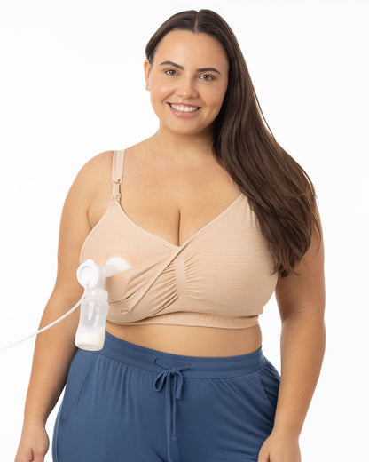 Sublime® Hands-Free Pumping & Nursing Bra / Beige