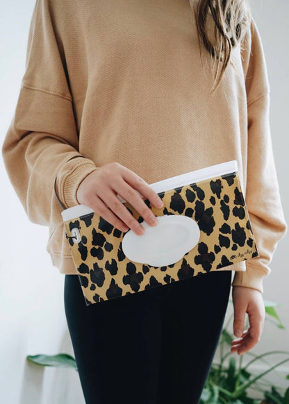 Take & Travel™ Pouch Reusable Wipes Case - Leopard