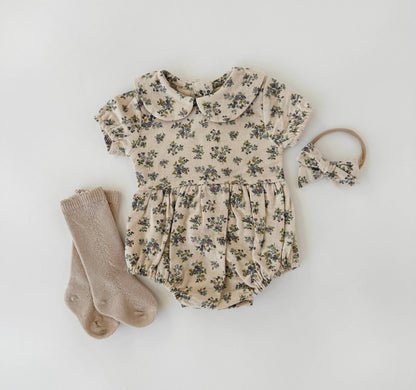 Floral Bubble Romper + Bow