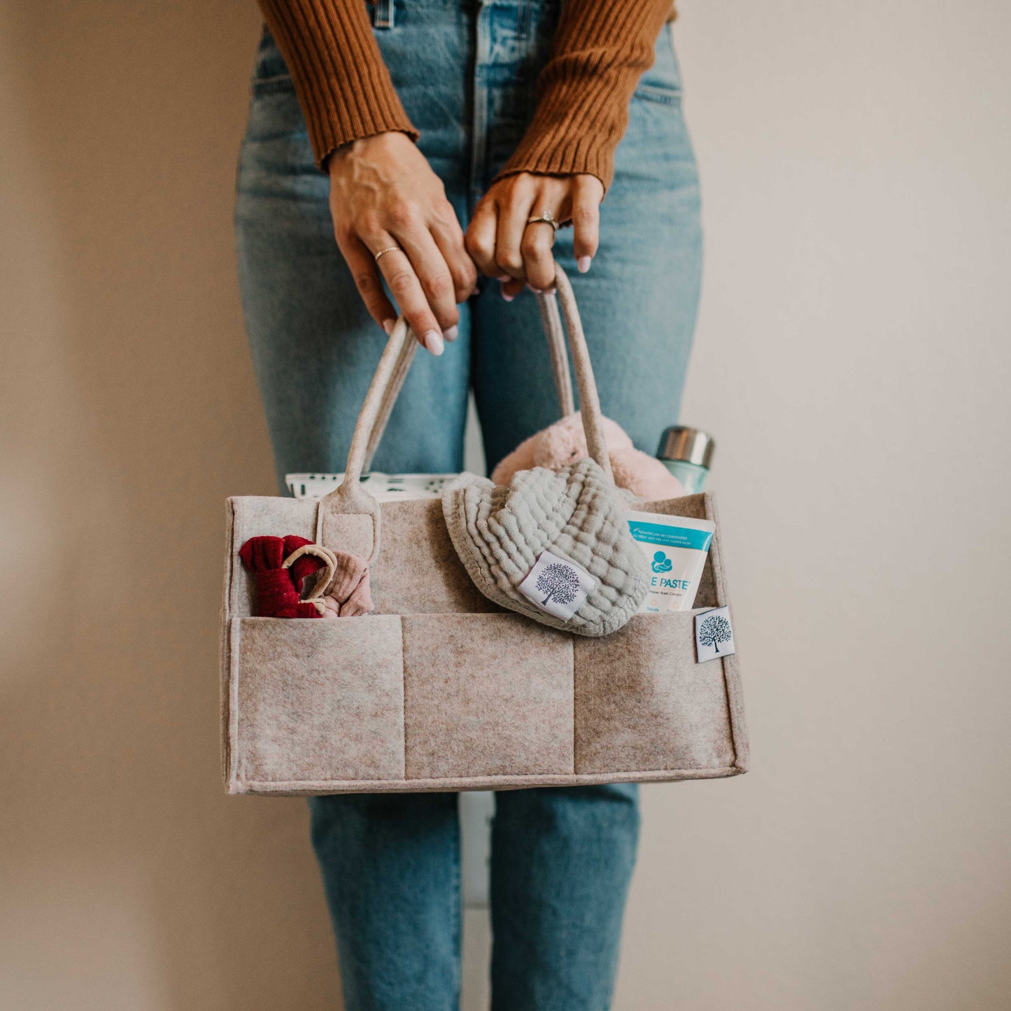 Diaper Caddy in Oatmeal