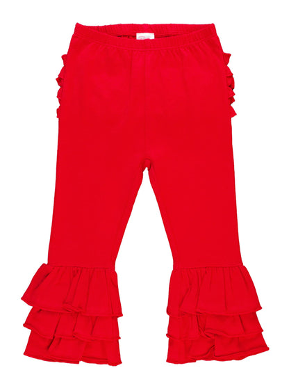 Red Ruffle Flare Pants