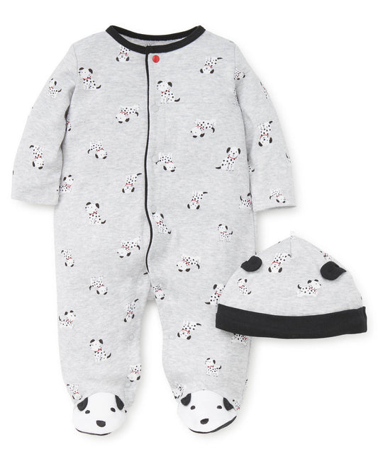 Dalmatian Footed One-piece with hat