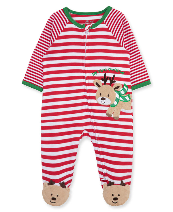 Reindeer Stripe 2-Way-Zip Footie