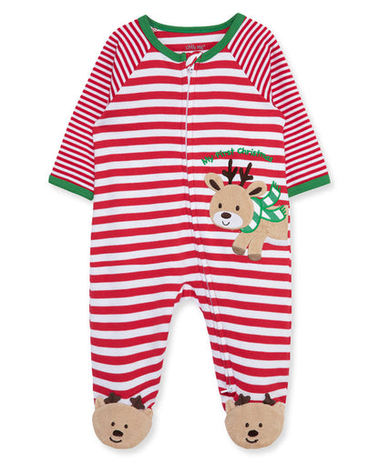 Reindeer Stripe 2-Way-Zip Footie