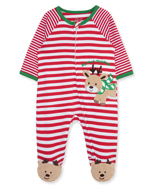 Reindeer Stripe 2-Way-Zip Footie