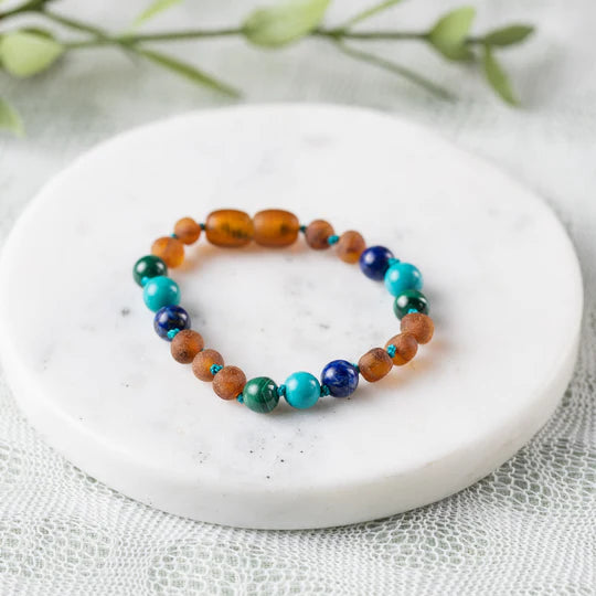 Genuine Gemstone + Baltic Amber Jewelry