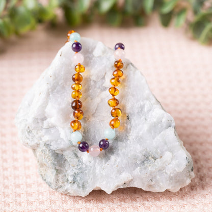 Genuine Gemstone + Baltic Amber Jewelry