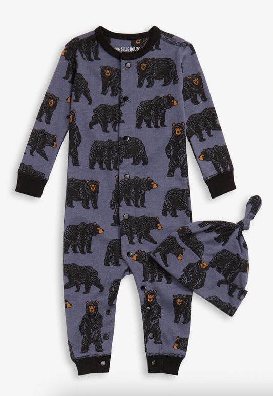 Wild Bears Baby Coverall & Hat