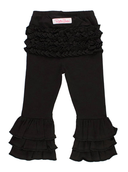 Black Ruffle Flare Pants