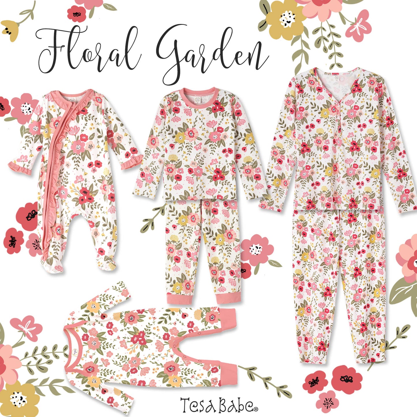 Baby Girl's Floral Garden Bamboo Romper