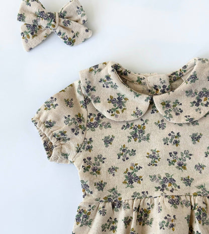 Floral Bubble Romper + Bow