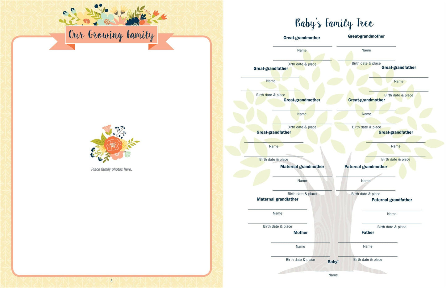 Baby's Book: The First Five Years Floral