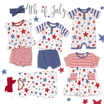 Stars & Stripes 4th of July Shorty Romper