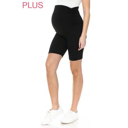 Plus Size Buttery Soft Stretch Maternity Shorts