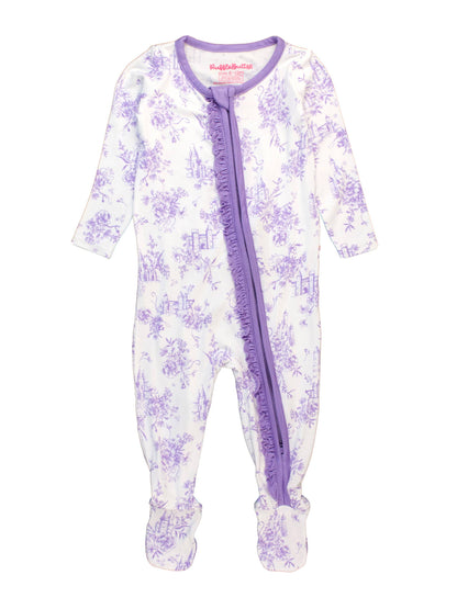 Purple Princess Bamboo Footed Ruffle Pajama