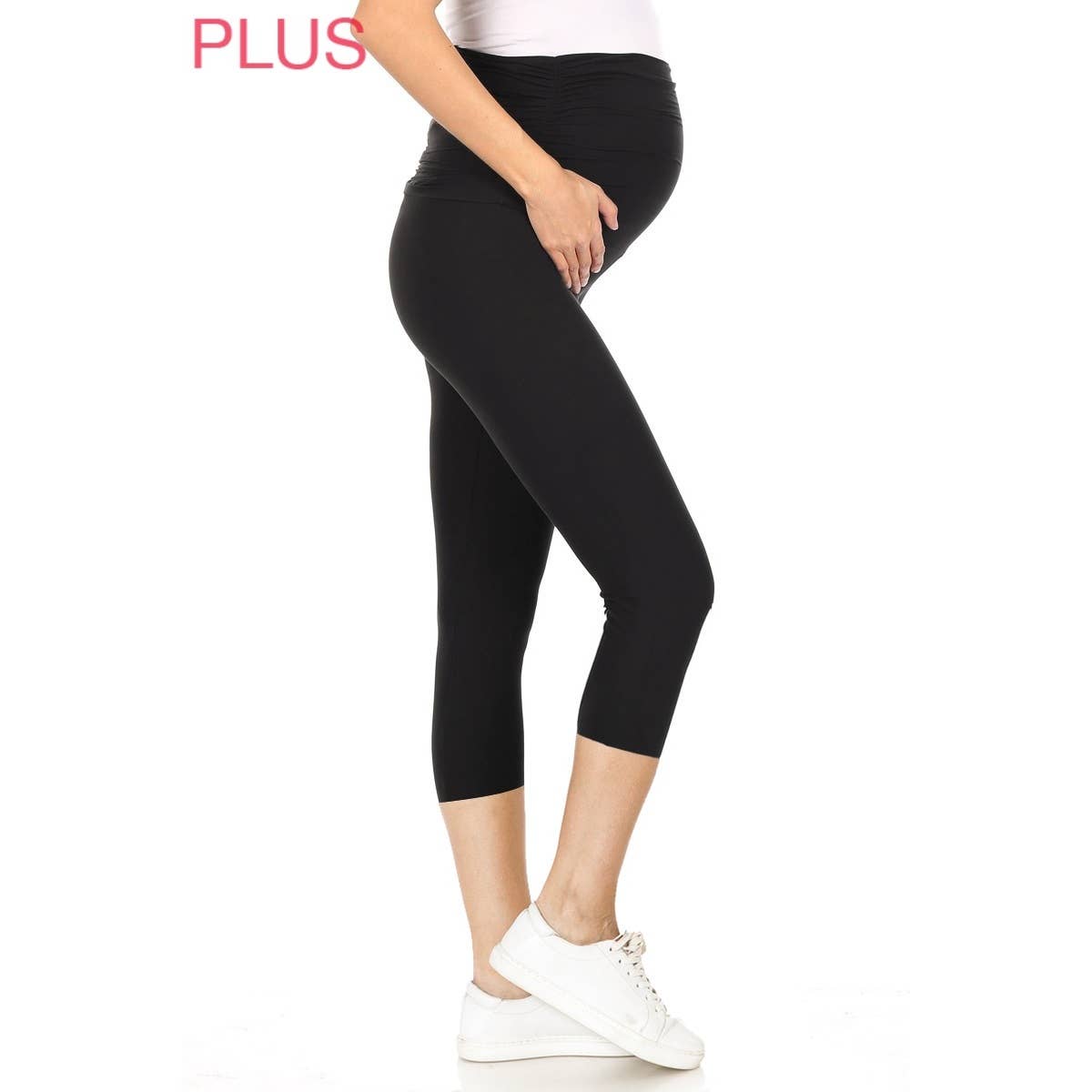 Plus Size Buttery Soft Maternity Capri Leggings