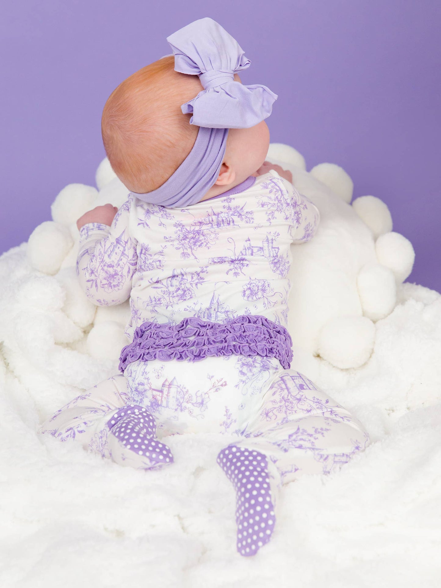 Purple Princess Bamboo Footed Ruffle Pajama