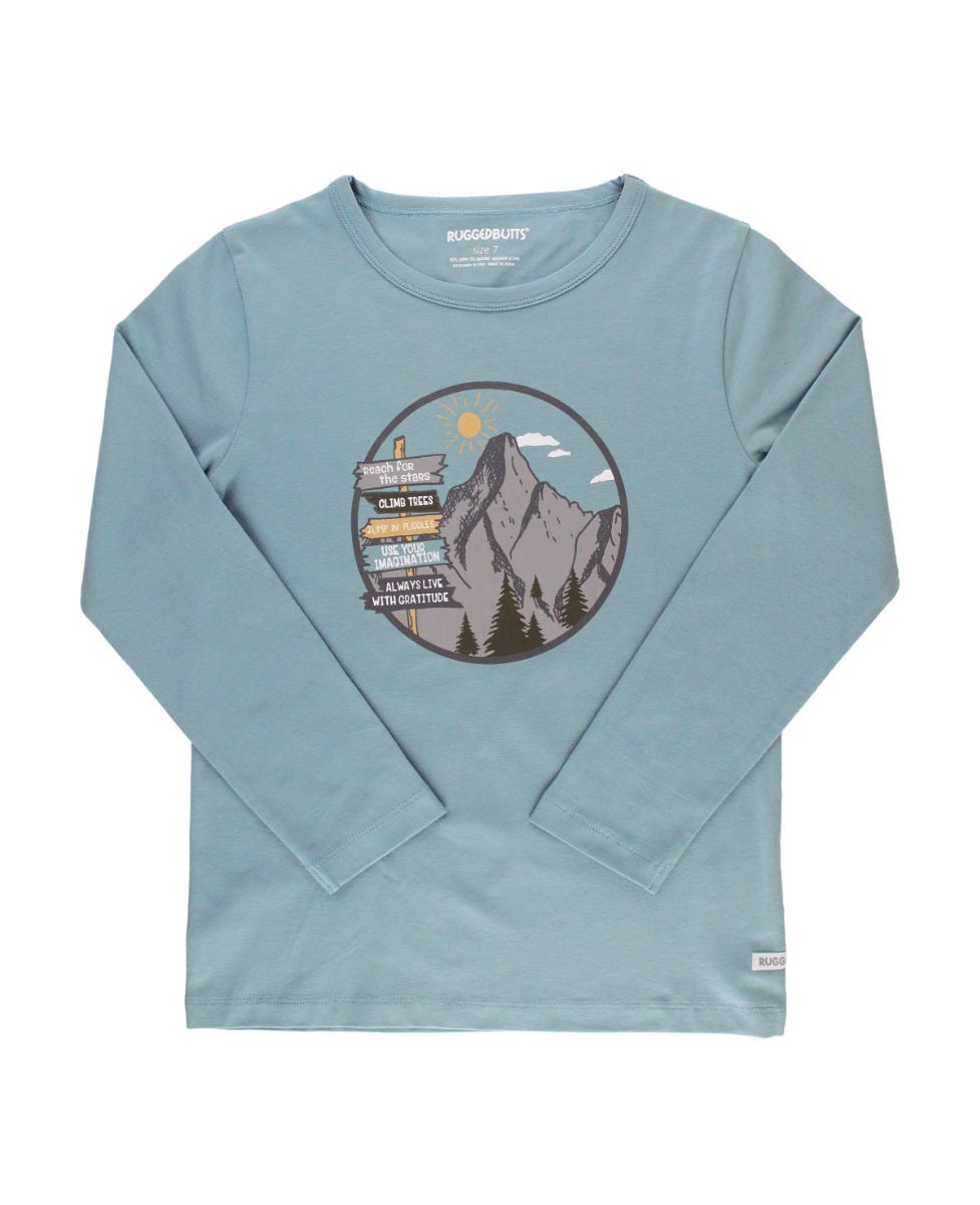 Boys Antique Blue Long Sleeve Tee