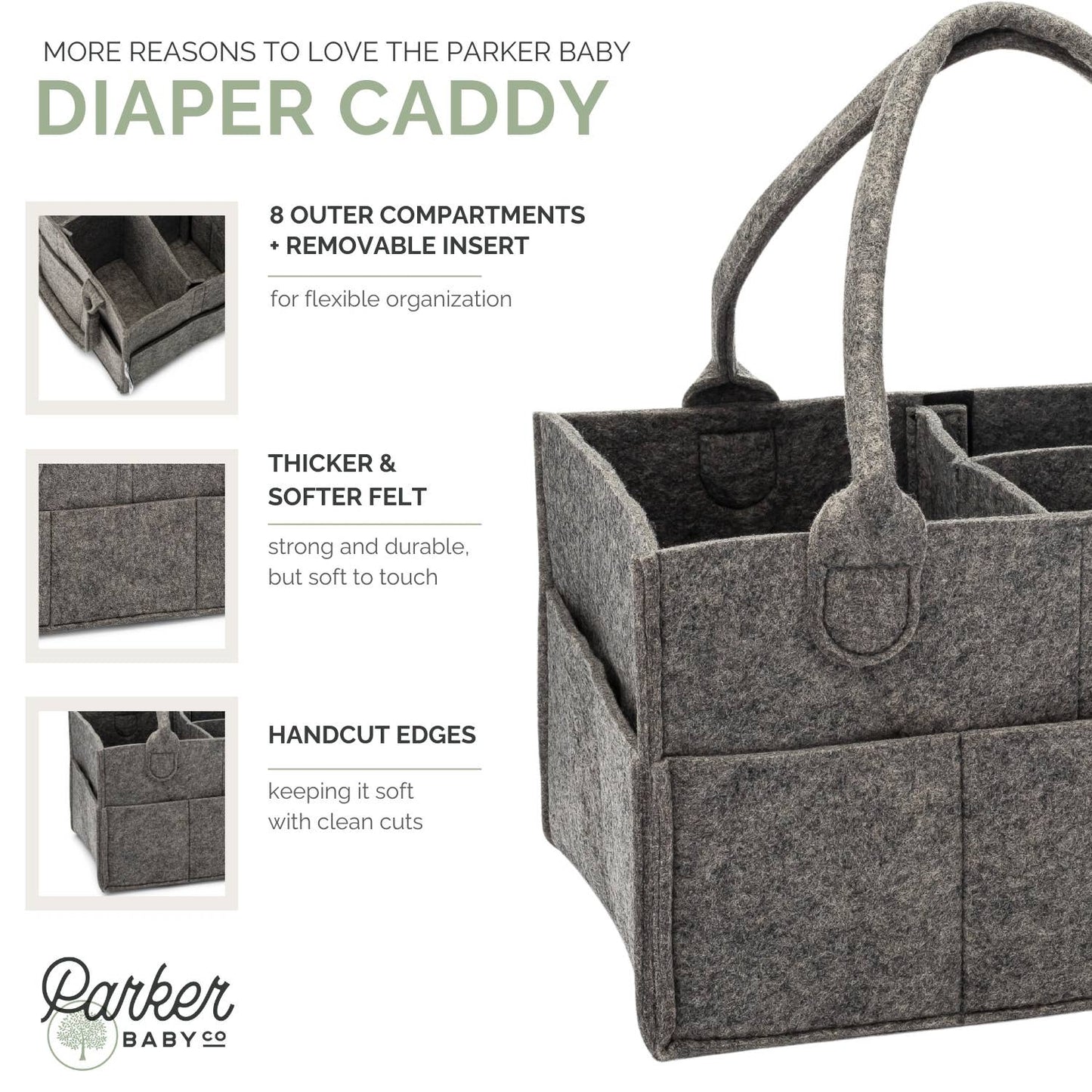 Diaper Caddy in Peppercorn