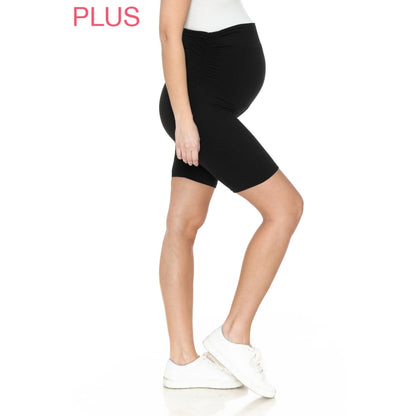 Plus Size Buttery Soft Stretch Maternity Shorts