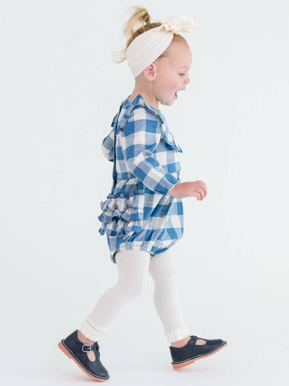 Countryside Blue Plaid L/S Bubble Romper