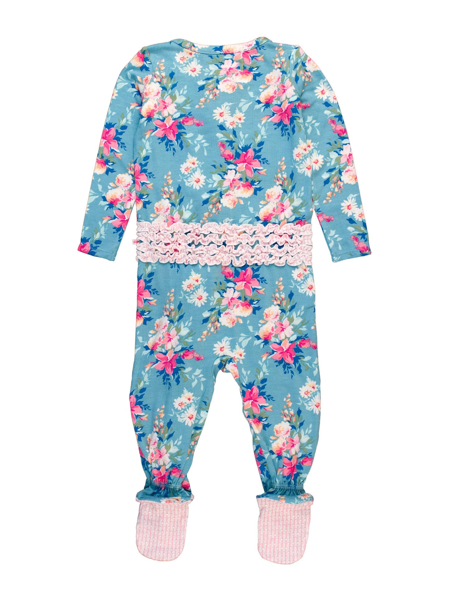 Fancy Me Floral Bamboo Footed Ruffle Pajama