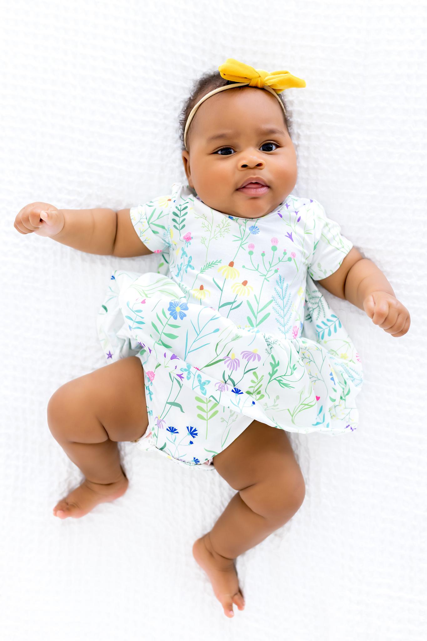 Spring Dandelion Floral Twirl Bodysuit