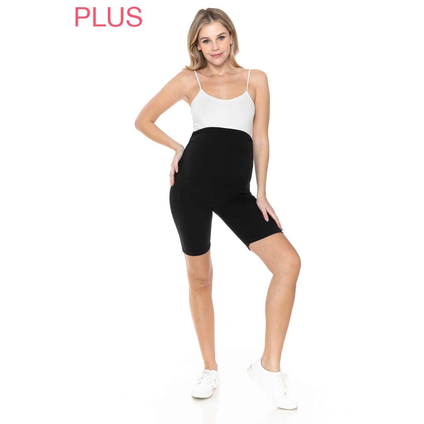 Plus Size Buttery Soft Stretch Maternity Shorts