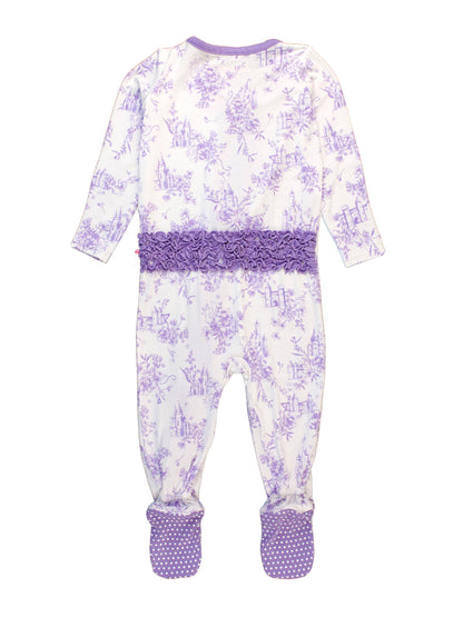 Purple Princess Bamboo Footed Ruffle Pajama