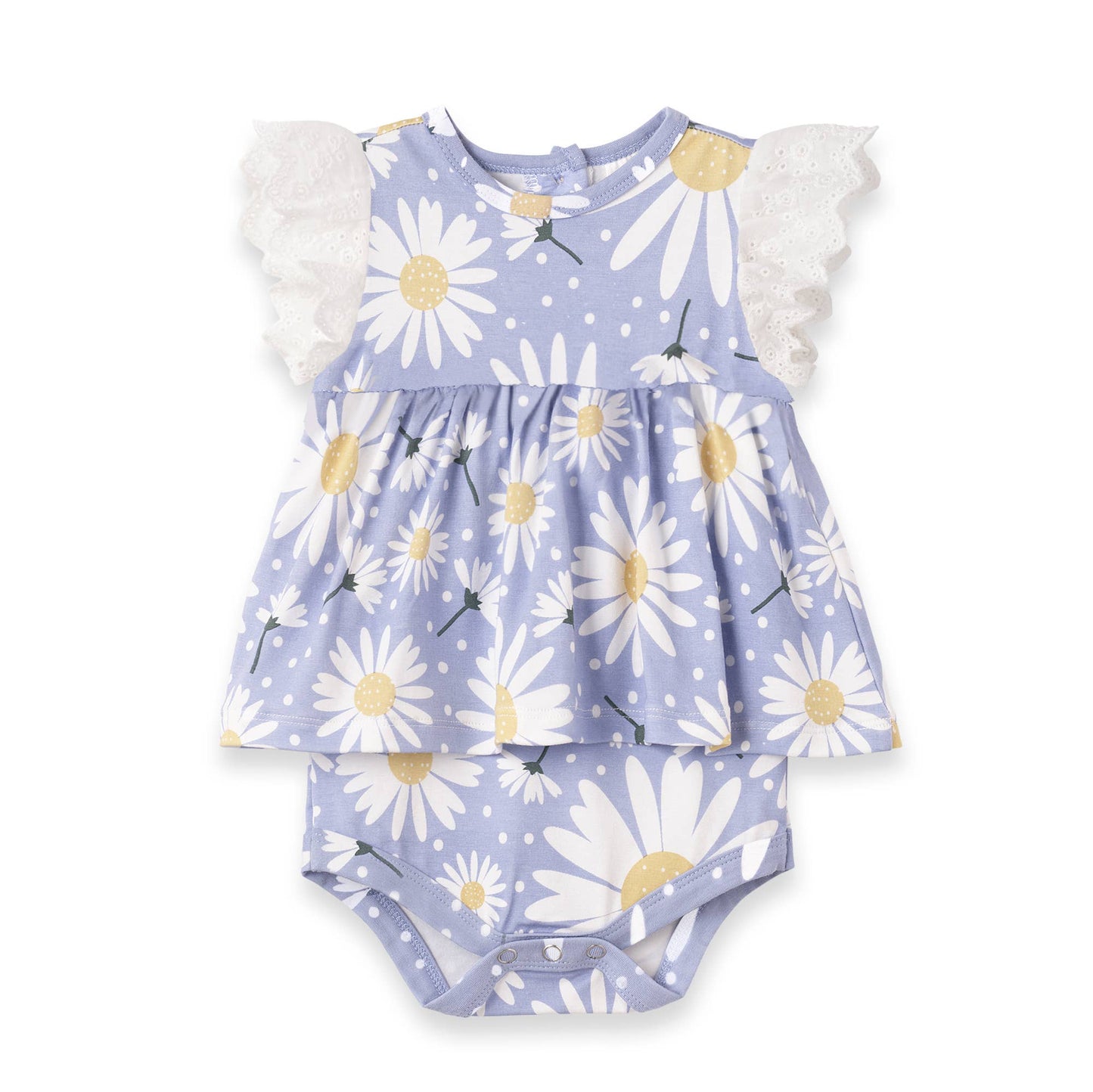 Baby Girl's Wild Daisies Bamboo Bodysuit