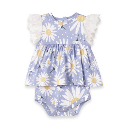 Baby Girl's Wild Daisies Bamboo Bodysuit