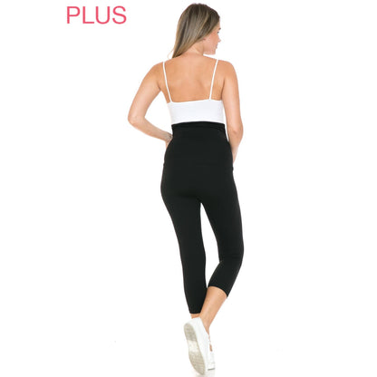 Plus Size Buttery Soft Maternity Capri Leggings